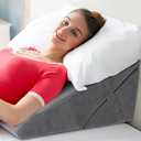 Wedge Pillow for Sleep Apnea, 7.5 Inch Adjustable Height Bed Wedge Pillow for Headboard, Gerd, Acid Reflux Relief, Snoring, and Post Surgery Recovery. Bed Pillow for Sitting Up in Bed 