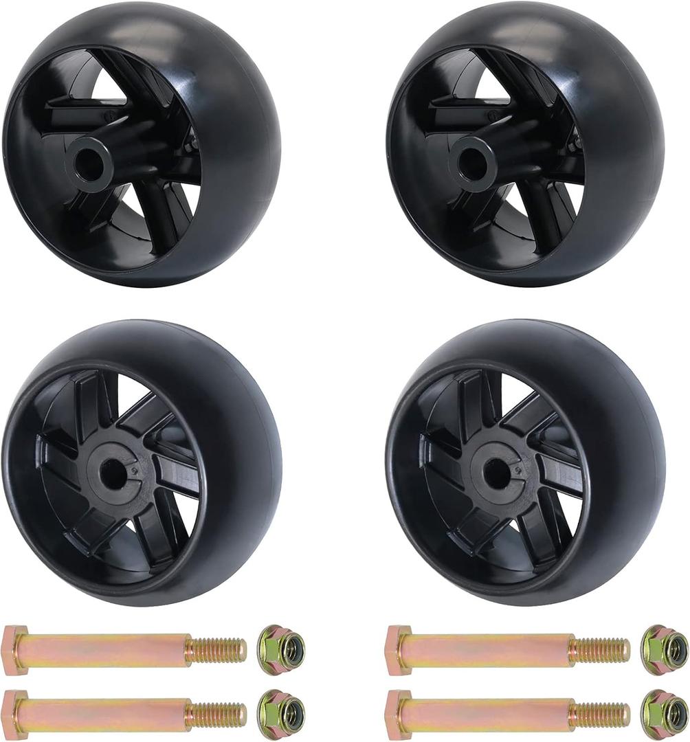 KOOTANS 4 Pack Mower Deck Wheels for Husqvarna 532174873 589527301, for Craftsman MTD AYP 174873 133957 532133957 734-3058, for Cub Cadet 753-04856A, Fit for most 42" 46'' 48'' 50" 52'' and 54" Decks