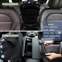 Dog Car Seat for Console - Memory Foam Pet Booster Seat for Small Medium Dogs Up to 21 lbs - SUV Truck Center Console Dog Seat with Safety Leash & Storage Pockets - Washable Cover (Large Black)