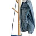 Wooden Tree Coat Rack Stand, Sturdy Freestanding Coat Rack with 8 Hooks,3 Adjustable Height for Child Adult, Wood Coat Stand Tree Fits Entryway Bedroom Office for Bags, Hats