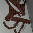 Lilosy Sexy Chain Strappy Garter Belt Women Lingerie Set Rave Outfits, Size L