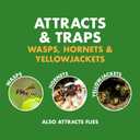 Spectracide Wasp, Hornet & Yellowjacket Trap, Hanging Wasp & Hornet Trap with a Quick-Drown Formula That Submerges & Kills Insects, 1 Count