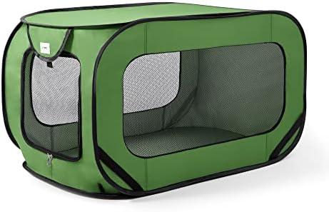 Love's cabin Pop Up Kennel, Indoor Outdoor Crate for Dog Pets, Portable Car Seat Kennel, Cat Bed Collection, Green, 36in Large