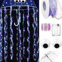 Paterr Halloween DIY Jellyfish Costume Set Including Clear Bubble Umbrella LED String Lights Ribbons Googly Eyes, Pack of 3