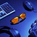 Titan Gaming Glasses, Anti Blue Light Glasses Men, UV400 Protection Blue Light Blocking Glasses for Computer Eye Strain (Black)