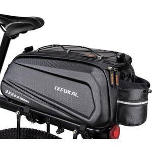 JXFUKAL Bike Bags for Bicycle Rear rack - 9.5L/17L/40L Hard Shell Waterproof Bike Ebike Trunk Pannier Saddle Seat Bag Carrier with Reflector, Rain Cover & Shoulder Strap for Commuter Travel Outdoor