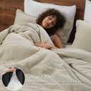 PHF Ultra Soft Waffle Comforter Set 3 Pieces Queen, Linen
