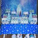 6Pcs Winter Snowflake Princess Party Tablecloths Decorations,Plastic Purple Blue Snowflake Table Cover Disposable Rectangle Table Cloth for Girls Birthday Holiday Winter Party Supplies,54x108 Inch