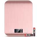 Mik-Nana Food Scale Pink, 10kg/22lb Digital Kitchen Scale Weight Grams and Oz for Baking and Cooking, 1g/0.1oz Precise Graduation, Easy Clean Stainless Steel
