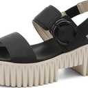 UBFEN Womens Platform Sandals Comfortable Arch Support for Summer Dressy Casual Lightweight Chunky Heel 2 Adjustable Straps,Size 9