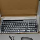 Wireless Keyboard and Mouse Combo with Phone Tablet Holder, Rechargeable Dual-Mode (Bluetooth 5.0 and 3.0 +2.4G) Multi-Device Silent Mouse for Windows, iPad, Tablet, MacOS,iOS,Android (Grey)