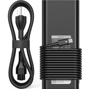 130W USB Type C Laptop Charger AC Adapter Compatible with Dell XPS 15 17 2in1 9575 9500 9700,Latitude 7410 7310 7210 7480,Precision 5530 2in1 5550 5750 3560,DA130PM170 Power Cord Supply