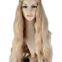 Angelaicos Womens Hippie Wigs Long Blonde Wig Fluffy Wavy Party Cosplay Wig