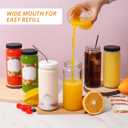 AuroTrends 16 oz Glass Bottles with Lids 8Pack, 480ml Portable Juicing Bottles Reusable Glass with Lids for Juicing, Smoothies, Kombucha (16fl.oz, Set of 8)