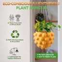 Enhon 6 Inch Hanging Planters for Indoor Plants, Unique Hanging Pots for Plants with Drainage and Hanger Baskets Hangers, Spiked Orb Plant Hanger, Matte Mustard Yellow