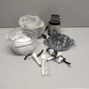 GANIZA Food Processors, Electric Food Chopper with Meat Grinder & Vegetable Chopper - 2 Bowls (8 Cup+8 Cup) with Powerful 450W Copper Motor - Includes 2 Sets of Bi-Level Blades for Fruits/Meat/Nuts (Black)