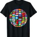 All Countries Flags of The World 287 Flag International T-Shirt, Size XL