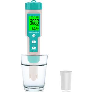 Aquarium Salt Tester -Pool Salt Tester, Versatile 5 in1 Salinity, PH, TDS, EC, and Temperature Meter, Digital Salinity Tester for Saltwater Aquarium, Accurate Salinity Meter, Green