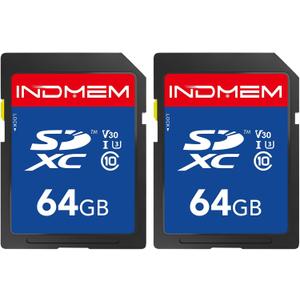 64GB SD Card 2Pack, High Speed up to 90M/S, C10/U3/V30, SDXC UHS-I Memory Cards, Full HD & 4K Video Compatible with Digital Camera, HD Camcorders, DSLR and PC, 64GB(2pc)