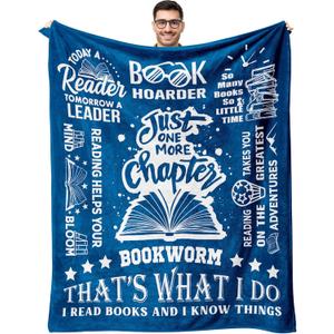 Gifts for Book Lovers Men - Reading Blanket for Book Lovers - Gifts for Readers Men - Librarian/Books Nerd/Bookworm/Bookish/Books Club Gift for Man Throw Blanket 60 x 50 inch