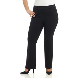 Rekucci Curvy Woman Ease into Comfort Barely Bootcut Plus Size Pant (14 Plus Tall, Black)