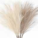 ZIFTY 7-Pcs 38"/3.1FT Faux Pampas Grass Large Tall Fluffy Artificial Fake Flower Boho Decor Bulrush Reed Grass for Vase Filler Farmhouse Home Wedding Decor (Beige&Taupe)