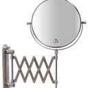 Deco Brothers Wall Mount Extendable Mirror, 8 Inch Double Sided with 7X Magnification, Nickel