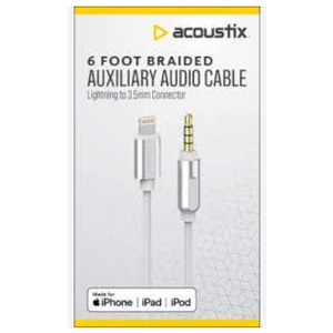 Acoustix™ 3.5mm to Apple Lightning Braided Auxillary Cable - White, 6 ft - Pick 'n Save