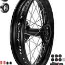1.85x14 Rear Wheel Rim and 12mm Bearings Strip Kit fit 90/100-14 3.00-14 14 Inch Dirt Pit Bike Tire KLX125 KX85 TTR125 YZ80 RM80 Taotao DB17 SR150 DR90 Apollo 125 Motorcycle Parts (15mm Axle)