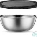 WHYSKO Stainless Steel Mixing Bowl Set, 10 Piece Stainless Steel Mixing Bowls with Lids Set for Food Prep Storage and Serving, Dishwasher Safe for Kitchen Baking Cooking, Silver