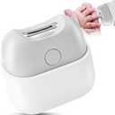 Electric Nail Clipper with Light, Automatic Nail Clipper Rechargeable with 2 Speeds and Nail Chip Storage for Babies, Children, Adults, Caregivers and Seniors (White)