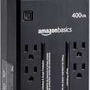 Amazon Basics UPS Battery Backup & Surge Protector 400VA/255W, 6 Outlets, Standby Uninterruptible Power Supply, for Power Outage Protection, Compact, Black