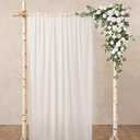 Ling's moment Wedding Arch Flowers - 6.5FT Floral Garland for Ceremony Arbor Backdrop Decoration - Artificial Rose Floral Swag for Sweetheart Table Birthday Party, Baby Shower, White Green