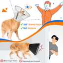 Breathable Mesh Dog Cone Collar with Soft Liner for Surgery, Elizabethan Recovery Alternative to Stop Licking,Pet Neck Collar for Large Medium Small Breeds(White,5)