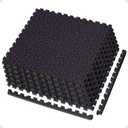 AIRHOP 0.56in Thick 24 Sq Ft Exercise Equipment Mats, 6 Tiles Upgraded Rubber Top with High Density EVA Foam, Large Interlocking Puzzle Gym Flooring for Home Gym, Heavy Weight Workout, 24 x 24in (Black/Purple)