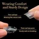 UNA GELLA 504Pcs Medium Pointed Almond Nail Tips, Pre-shape Almond Gel Nail Tips Half Matte Full Cover Acrylic Clear Press on Fake Nails Tips for Nail Extension Nail Art DIY Salon 12 Sizes