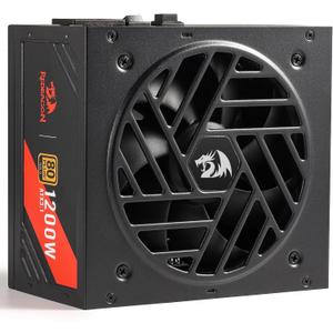 Redragon RGMS-1200W PRO 80+ Gold 1200 Watt Power Supply w/Upgraded ATX 3.1 & PCIe 5.1 Fully Modular, Compact 150mm Size, Smart ECO Low Noise Fan, 100% Japanese Capacitors, Full Mod Cables