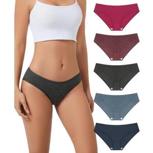 5 Packs Merino Wool Underwear Women, Breathable Soft Wooly Womens Panties Briefs, Moisture Wicking Ladies Bikini (Small, Multicolor02)