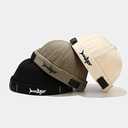 4 Pack Docker Hat Brimless Hats Skullcap Beanie Hat Cap for Men Women Corduroy Retro Style Rolled Cuff Harbour Hat