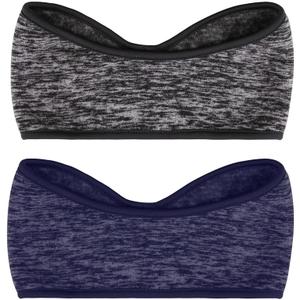 2 Pack Ear Warmers Headband Stretchy Ear Covers Sweatband Ski Winter Headband Earmuff Workout Headbands Moisture Wicking Thermal Sport Headbands for Women Man Girls
