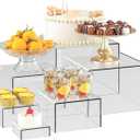 6 Pcs Clear Acrylic Boxes for Display as Buffet Risers and Stands, Food Risers for Party, Table, Stands, including 8", 7", 6", 5", 4", 3" (Small, 6 Pcs, Clear)