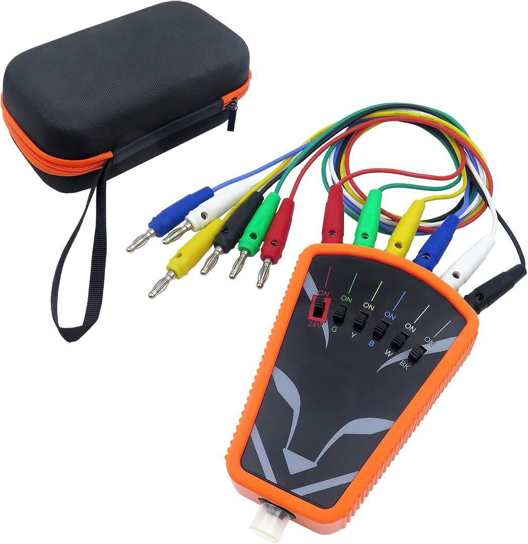 Upgrade HVAC Thermostat Bypass Tool Kit - Replacement for Supco Tradefox Jumper King | Professional Jumper Switch for AC/Heating Unit Diagnostic | with 4 Interchangeable Tips & Carrying Case