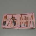 FAMILIFE Manicure Set, Professional Nail Kit Stainless Steel Nail Clipper Set, 13PCS Beauty Tools Manicure Kit Pedicure Tools, with Portable Pink Leather Travel Case for Her