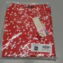 Dokotoo Women's Casual V Neck Alicia Floral Print Roll Up Long Sleeve Chiffon Button Down Blouses Bohemian Top Shirts (Red, M)