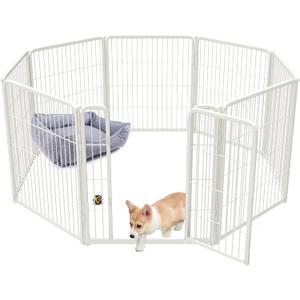 FXW Homeplus Dog Playpen for Indoor Use - Stress-Free and Safe Play, Heavy Duty 32 Inch 8 Panels Dog Pen for Puppies, Small and Medium Dogs, WhitePatented (32"H (White))