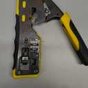 Klein Tools VDV226-110 Ratcheting Modular Data Cable Crimper / Wire Stripper / Wire Cutter for RJ11/RJ12 Standard, RJ45 Pass-Thru Connectors