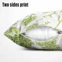 Green and White Floral Throw Pillow Covers, 2 Sets 18X18 Inch Decorative Throw Pillow Cases, Soft Cushion Case for Room Home Decoration