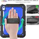 SEYMAC stock Case for iPad (A16) 11th/10th Generation 11''/10.9'' 2025/2022, Full-Body Drop Protection Case with Screen Protector &360 Rotate Hand Strap/Stand, Blue+Black