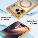 OOK Magnetic Case Made for iPhone 17 Pro Max 6.9 Inch (Compatible with MagSafe) Clear Phone Cover with Screen Protector Soft TPU Anti-Scratch Shockproof Protective Case for Women Men - Gold