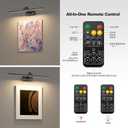 Wireless Picture Lights for Wall,23.5 Inch Black Art Light for Paintings,Battery Operated Picture Lights with Remote Control,Dimmable Rechargeable Art Lamps for Picture Frame,Gallery, 23.43inch